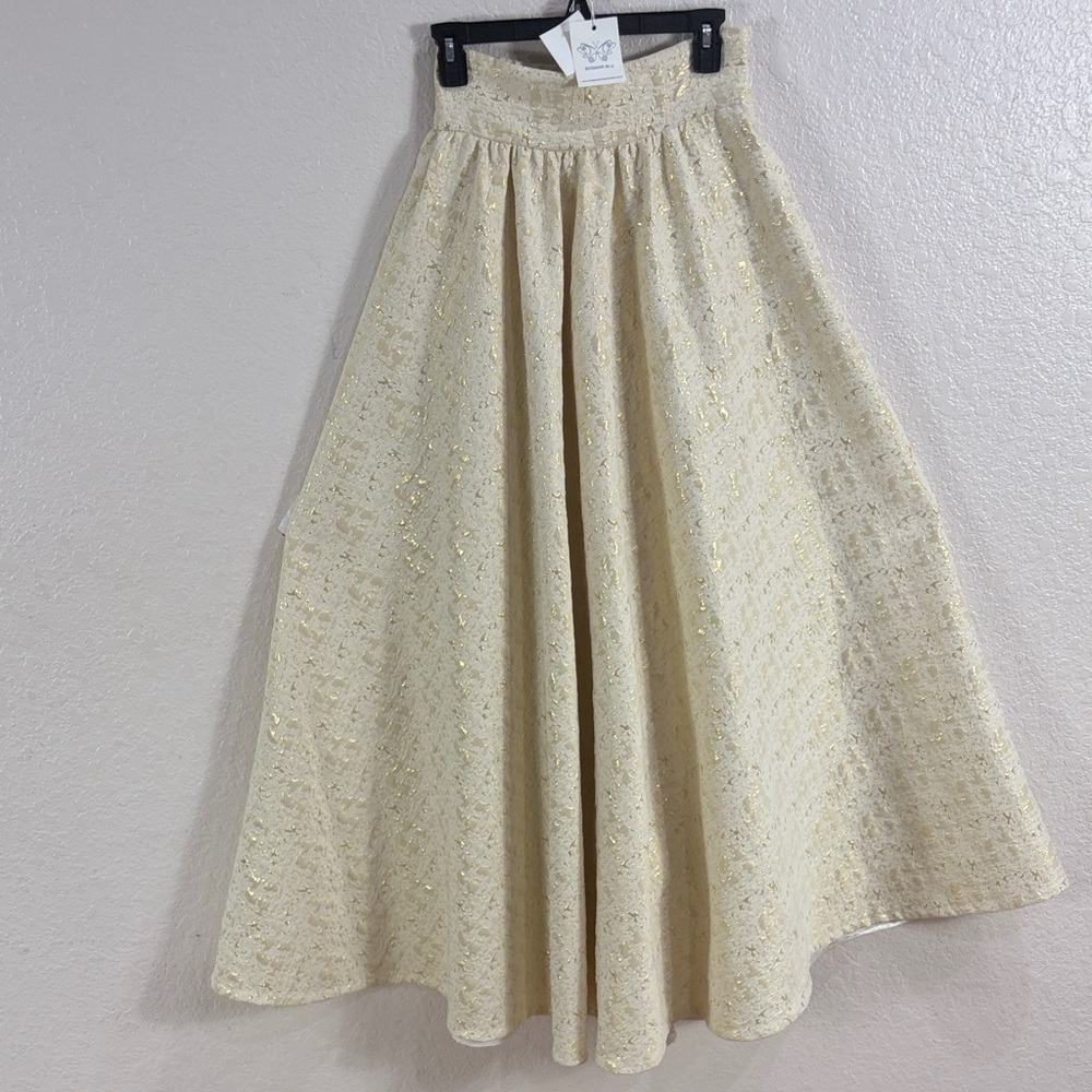 Bognar and Piccolini Bognar Blue,Size XS,Elegant Cream Maxi Skirt - Picture 7 of 17